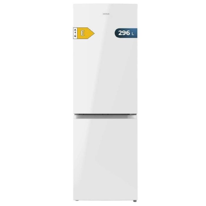 Cecotec Bolero CoolMarket Réfrigérateur Combiné 2 Portes Combi 296 DF White E. 296L 60cm de Largeur Fonctions FastCooling