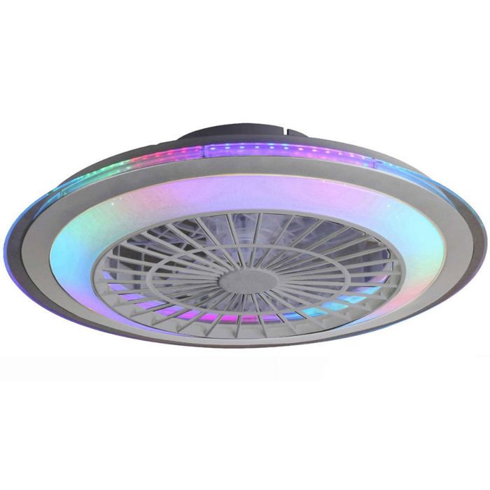 Ventilateur de plafond LED intelligent 30 W avec moteur CC CTT+ RGB 15 W - F Bright
