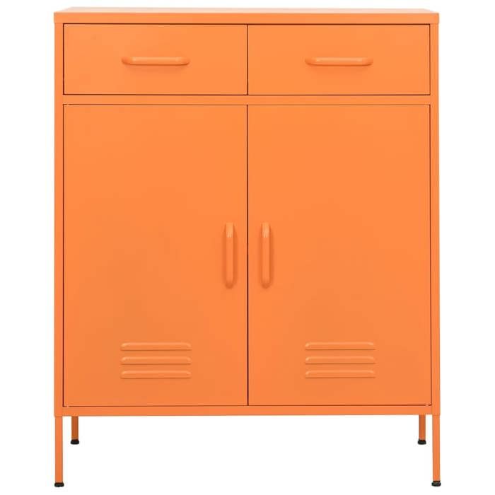 Orange Armoire de rangement CLARENCE Buffet/Armoire latérale Orange 80x35x101 5 cm Acier LV2221