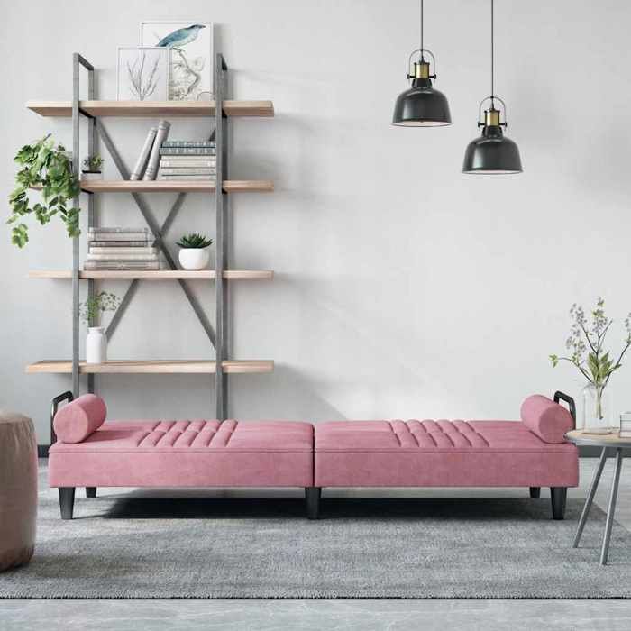 Canapé-lit de jour réglable - GKK - MAX CHARGE: 110 kg - avec accoudoirs rose velours @@578