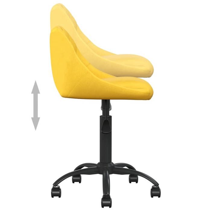 Sale 2026 Fauteuil de bureau - Pour 1 personne - Jaune moutarde Velours - 44x46x(67.5-79) cm DD389