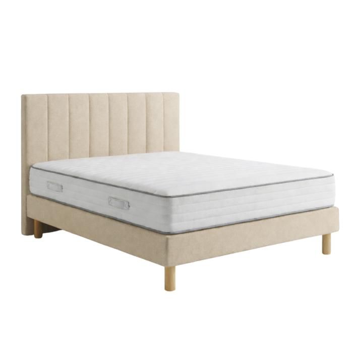Ensemble Essenzia EXCEPTION 1000 + Sommier Tradition Graphic 13 cm + Pieds 180x200 Beige Ressorts