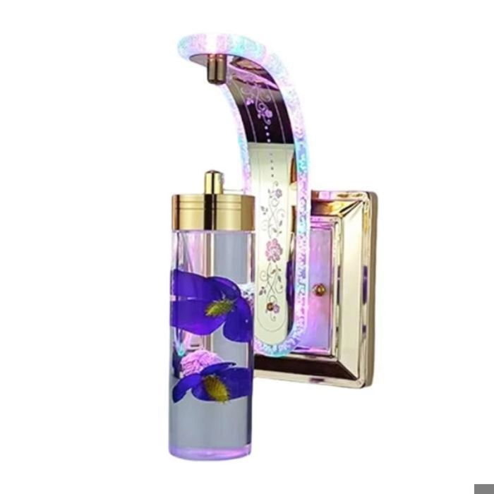 Lampe Murale Décorative de Luxe Abat-Jour en Acrylique Lampe Murale pour Couloir Nordique Beau Lustre à Fleurs Violet Noble