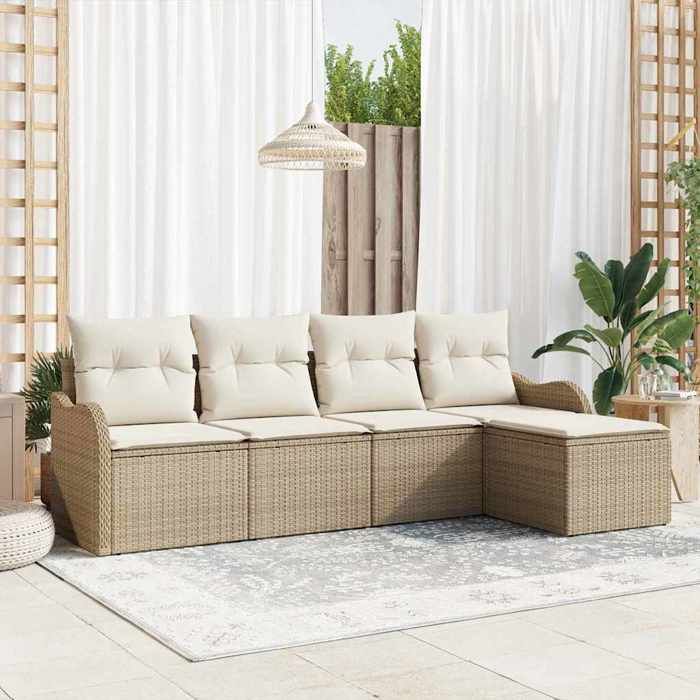 VIDAXL Ensemble de canapé de jardin(1 set) - Design modulaire - Beige polyrotin 55 ×62 ×69 cm M10889