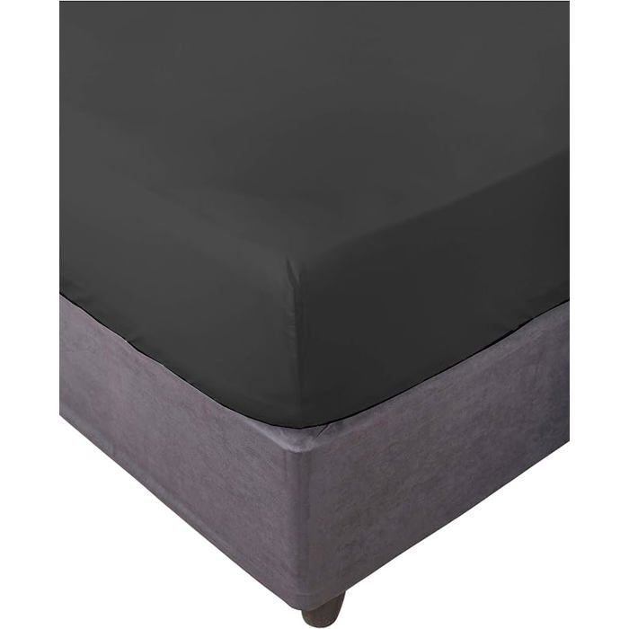 Drap Housse 100% Microfibre brosséerégbleéstique et Anti Peeling 180 x 200 cmlit de 180X200. Lit 180 Noir