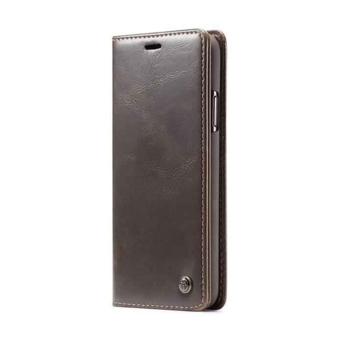 Coque Portefeuille En Cuir Marron Clair Pour IPhone 11 - Avec Porte-cartes, Protection Antichoc, Design Premium Odeydo