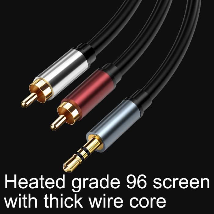 3M - câble RCA stéréo, 3.5mm à 2RCA, jack Aux RCA, amplificateur de ...