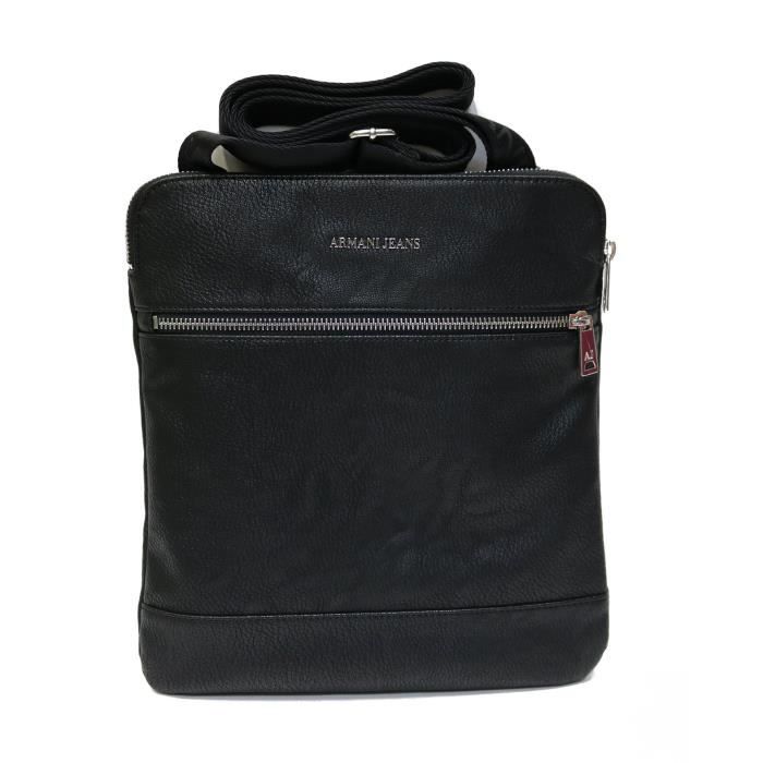 Sac sacoche plate Homme ARMANI JEANS noire Cdiscount Bagagerie Maroquinerie