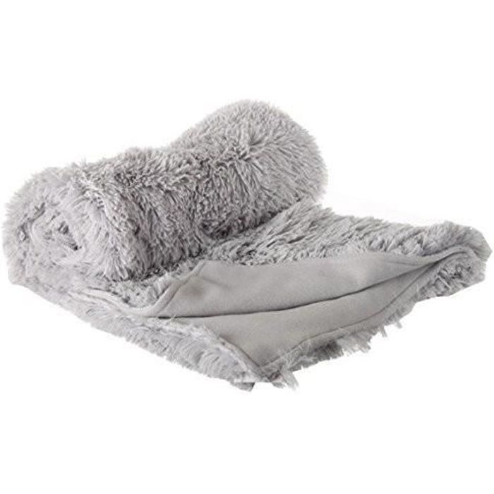 Plaid Imitation Fourrure Poil Long Gris Achat Vente Couverture Plaid Prolongation Soldes Cdiscount