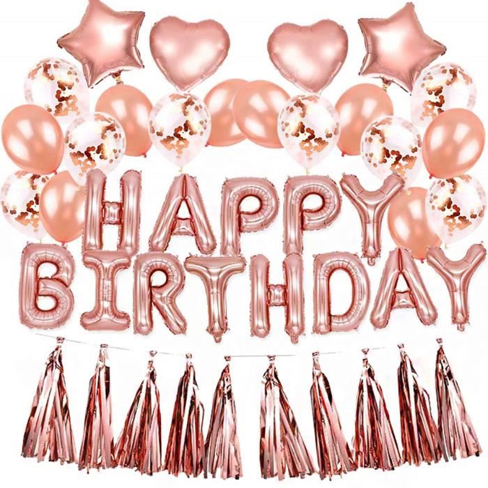 Ballons Anniversaire Rose Gold Kit Décorations Anniversaire Happy