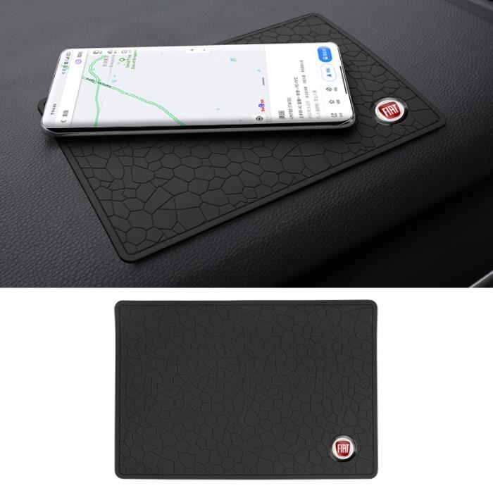 Noir - Tapis antidérapant de téléphone de voiture en PVC, Accessoires de tableau de bord pour FIAT 500 Grande
