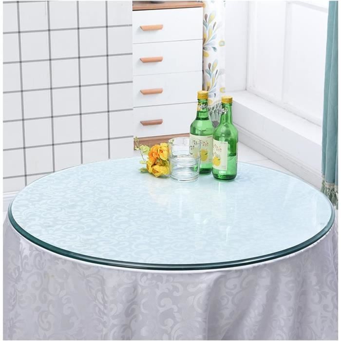 Plateau En Verre Trempé Rond SAGIDAR - Diamètre 35-98cm, Épaisseur 8mm