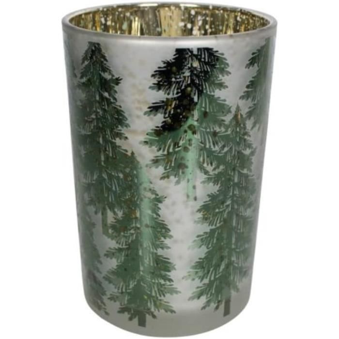 Bougeoir Pour Bougie ChauffePlat Sapin De Noël Verre Couleur Vert