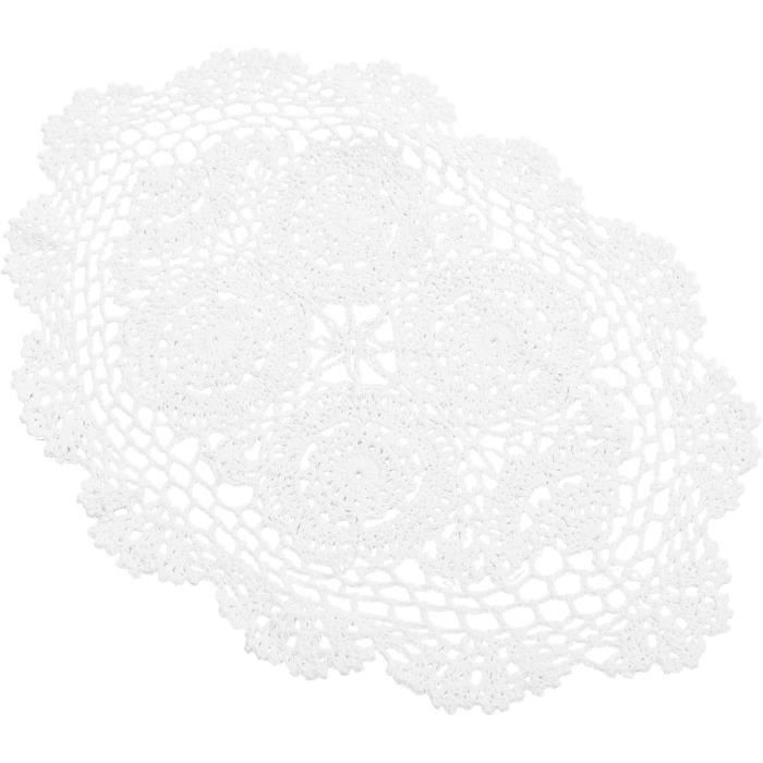 Napperon Ovale En Dentelle De Bruges Fait Main - 50 Cm X 29 Cm - Blanc, Fabrication 2000