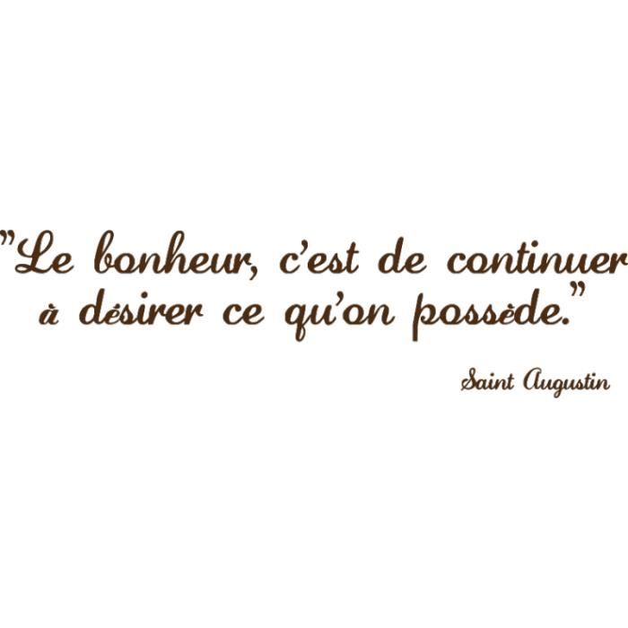 Stickers Citation Saint Augustin Chancemarron Chocolat 40 X 150 Cm Cdiscount Maison