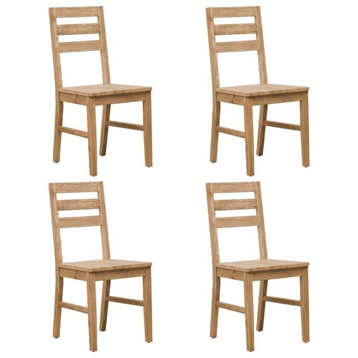 Lot De 4 Chaise De Salle A Manger Vintage Chaise De Cuisine Ensemble De Chaises Bois D Acacia Massif Cdiscount Maison