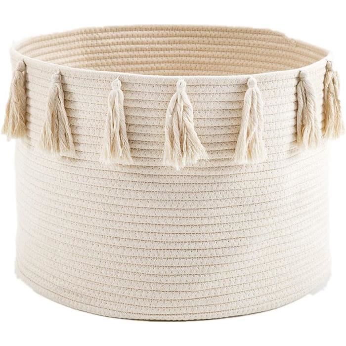Panier à Linge Rond En Tissu/feutre – Pliable – Pour Bébé Ou Rangement