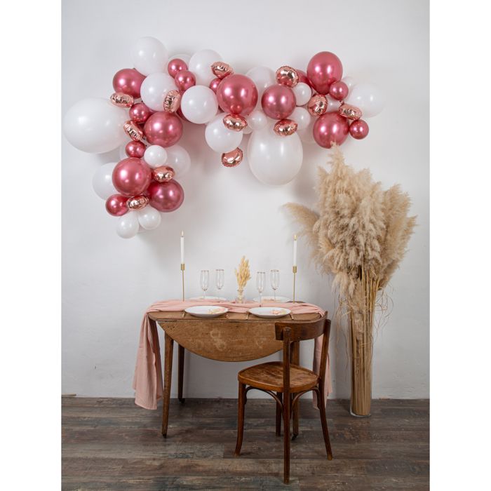 Kit Déco Anniversaire Fille 4 Ans – Ballons Roses, Arche, Nappe – Thème Princesse