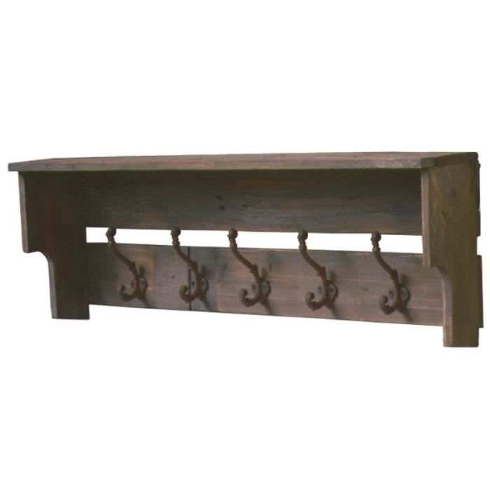 Porte Manteaux étagère Dentrée Bois Ancien 82 Cm X 20 Cm X 3050 Cm