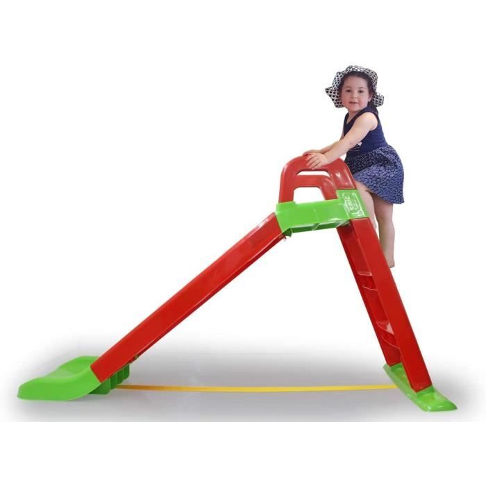 Toboggan Enfant Pliable HOMCOM 120x50x56cm - Pour 3-6 Ans, Intérieur/Extérieur, HDPE Bleu, Sécurité Norme EN71