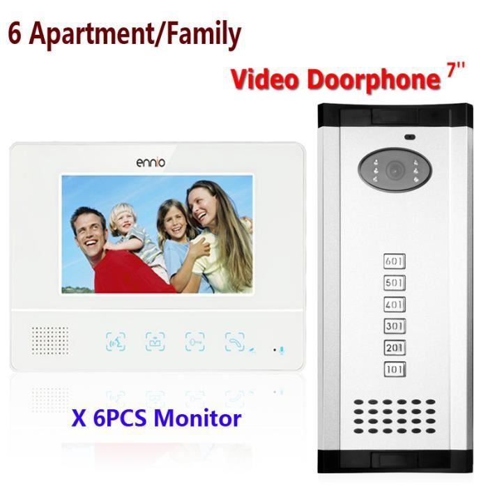Kit Interphone Vidéo Filaire Pour Maison, 2 à 6 écrans, Entrée Et Intérieur, étanche, Sans Marque