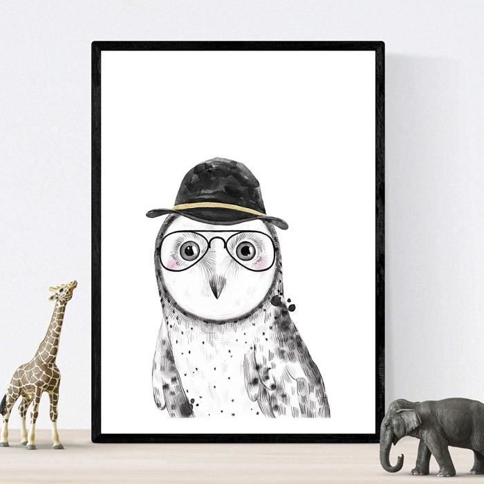 Nacnic Le Bebe Hibou De Film Pour Enfants Avec Des Plumes Animaux Affiche Enfants Taille A3 Frameless Cdiscount Maison