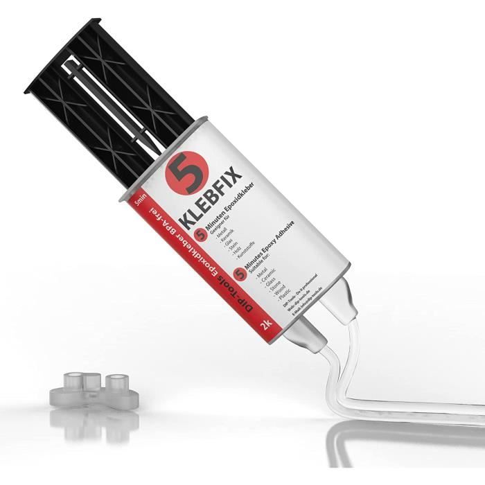 Colle époxy Bi-composant DIP-Tools KLEBFIX - Soudure à Froid Pour Bois/métal - 25 Ml