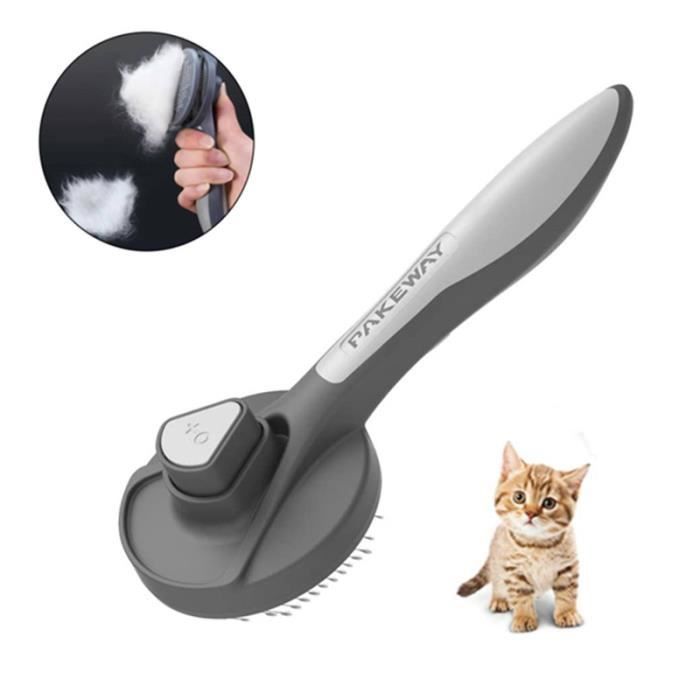 Brosse Chiens Chats, Pecute Brosse Chiens Chats Autonettoyante, Enlèvement des Poils en Un Clic, Enlèvement Efficace jusqu'à 95%