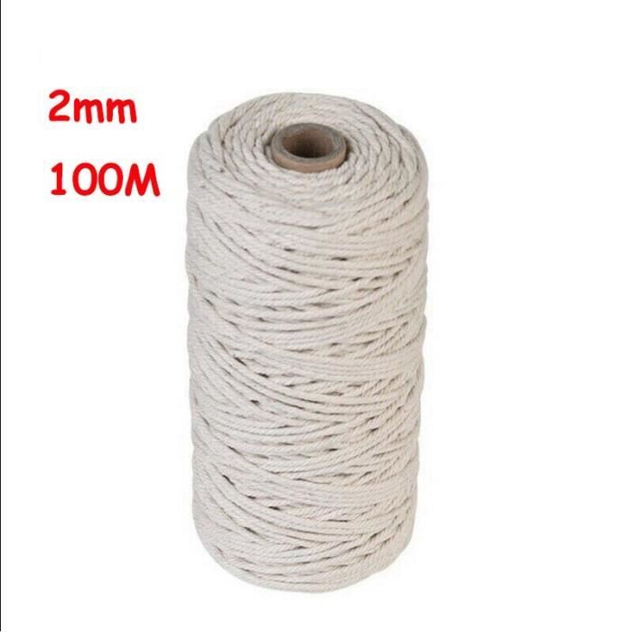 Corde En Coton Naturelle - Diamètre 12 Mm - Longueur 100 M - Pour Macramé, Bricolage - Marque Ropes AND More