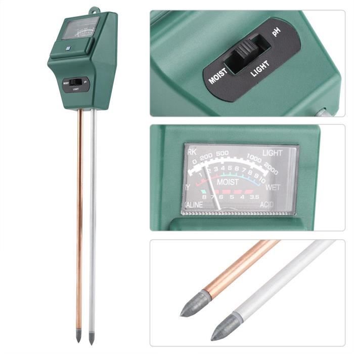 Testeur De Sol 3 En 1 Fydun - PH, Humidité Et Lumière Pour Plantes Et Jardin