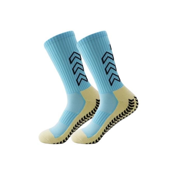 Bleu Ciel Chaussettes de Football antid rapantes de haute