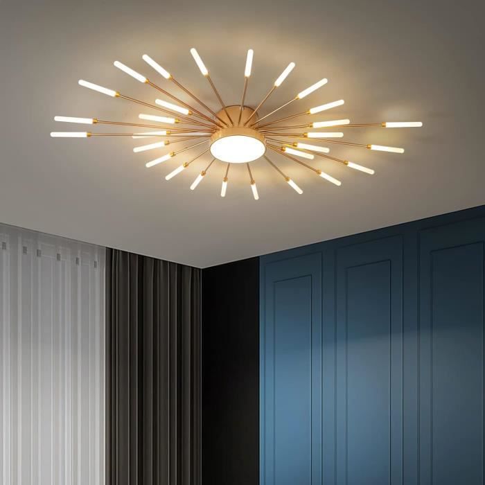 Plafonnier LED Minifair 28+1 Têtes - Design Moderne Noir - 44W - 4000K - Pour Salon/Cuisine