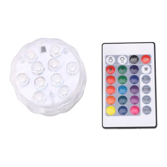 4 paquets 10 LED Submersible RGB Base Lumineuse Etanche Lampion Pour Vase Décoration Table Mariage Fête Anniversaire 