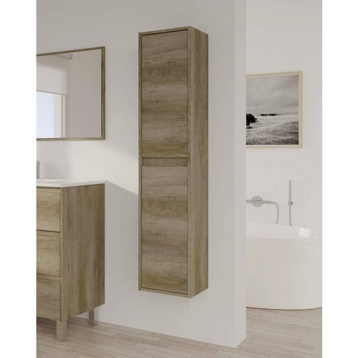 Dmora - Meuble colonne Salinas 30x25 5h140 cm chêne Panneau effet bois et PVC Dmora - Meuble colonne Salinas 30x25 5h140 cm chêne Panneau effet bois et PVC