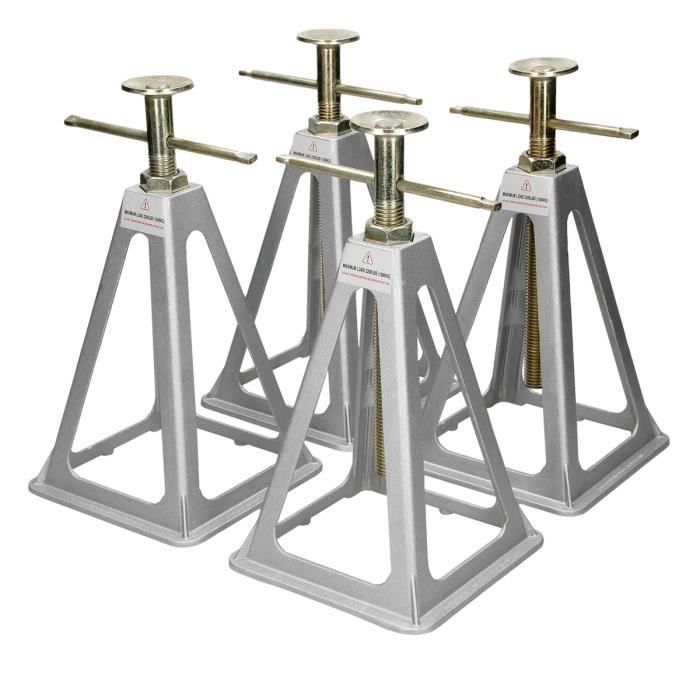 Lot De 4 Chandelles De Stabilisation Pour Caravane - Charge Max 900 Kg Chacune - Hauteur Réglable 27-43 Cm - 12
