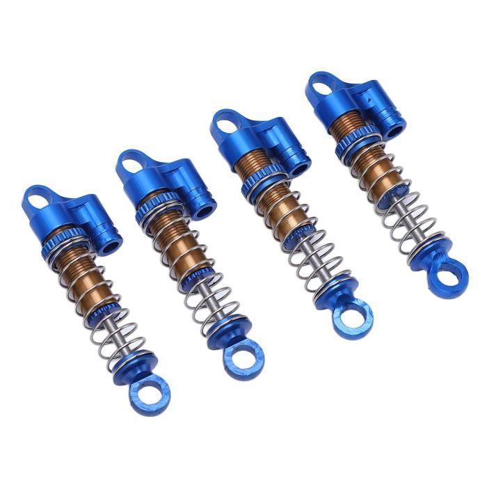Dilwe 4 Amortisseurs RC Métal Avant/Arrière – Pour LC Racing 1/14 1/16 – Bleu – 79/75,5 Mm