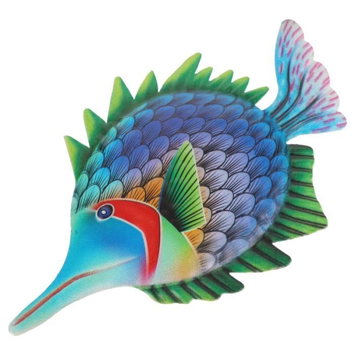 Lot De 3 Décorations Murales Poisson Tropical En Métal - Art Océan Intérieur Extérieur 24 Cm
