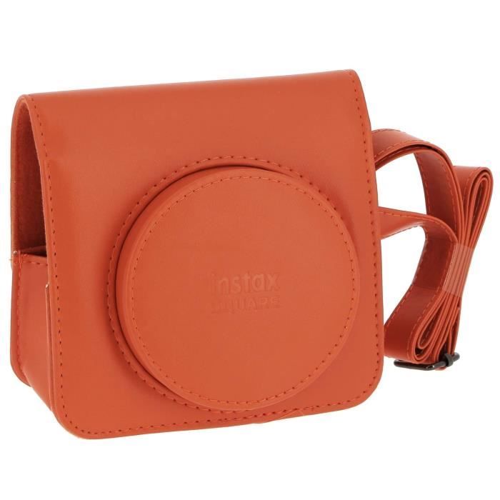 Etui appareil photo FUJI Intax Square - Orange Terracotta - Simili cuir - Pour Instax Square SQ1