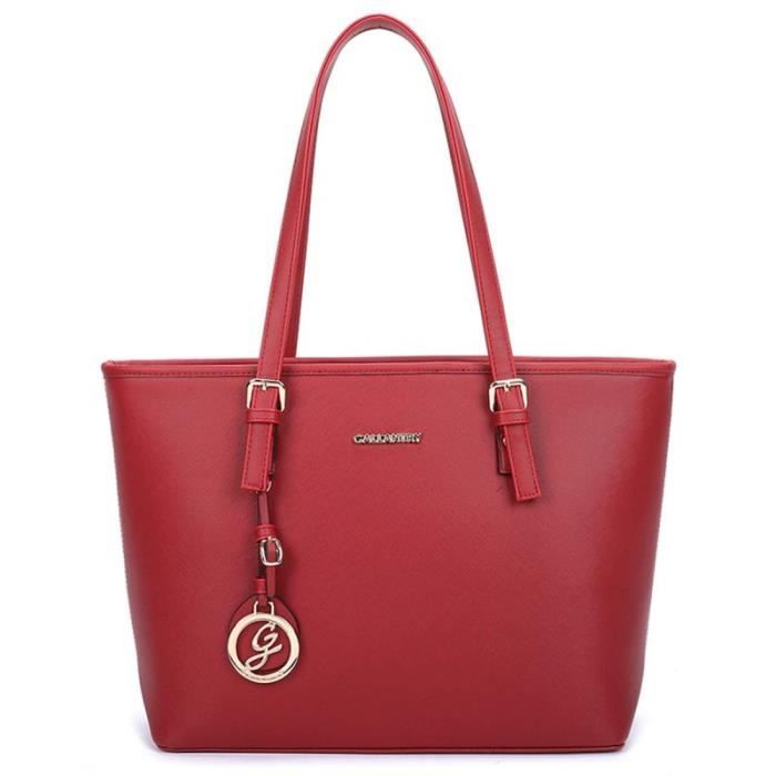 Sac cabas Gallantry Rouge Grande capacite Synthetique ROUGE Cdiscount Bagagerie Maroquinerie