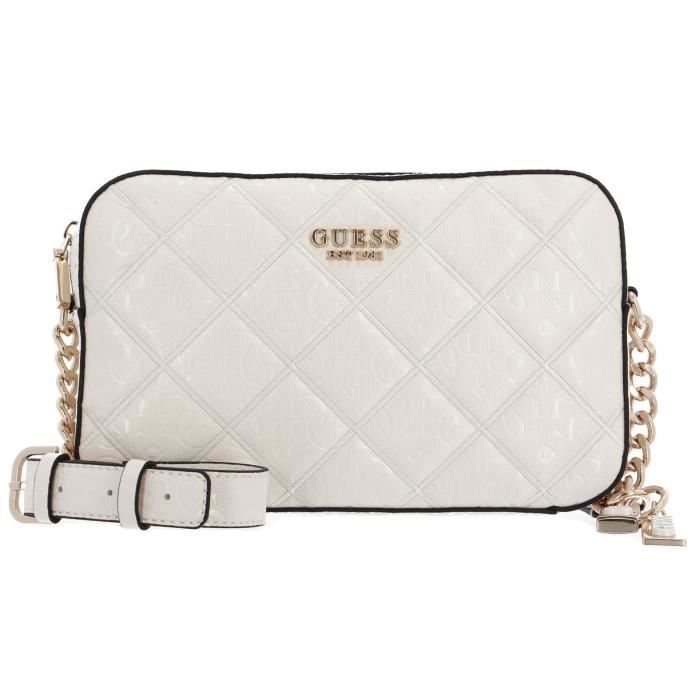 Sac Guess Meridian Girlfriend Camera Bag – S – Gris Ivory – Bandoulière Ajustable – Neuf