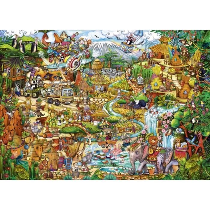 Puzzle 2000 pièces HEYE - Rita Berman - Exotic Safari - Animaux Adulte  Intérieur - Cdiscount Jeux - Jouets