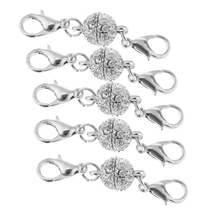 Fermoirs magnétiques de homard de boule de strass de 5 pièces pour les