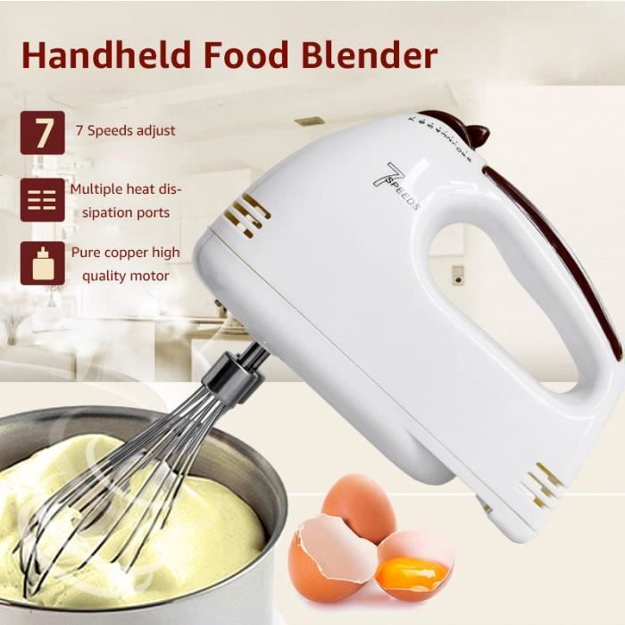 Vitesse 7 Electric Hand Held Mixer Electronic Handheld Fouet alimentaire Blender œuf Gâteau 