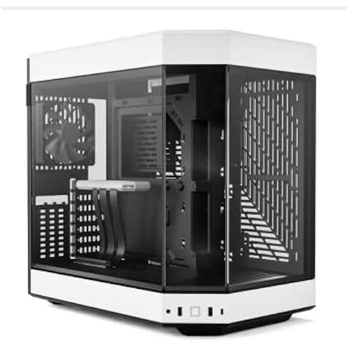 Boitier PC Moyen Tour HYTE Y60 (Noir/Blanc) - Riser câble inclus - 3 verres trempés