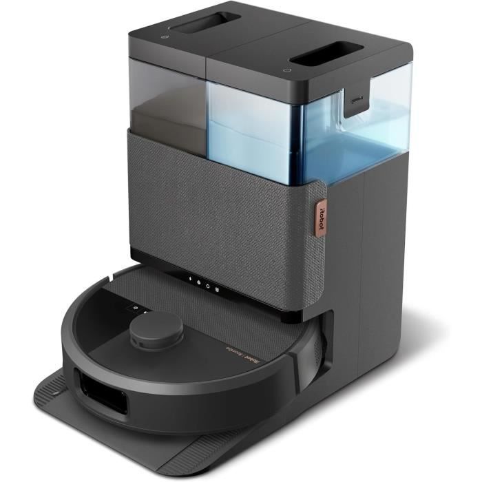 iRobot Roomba Plus 505 Robot Aspirateur Laveur -Base Multifonction - Lavage/Séchage à lair Chaud des lingettes - PrecisionVision IA