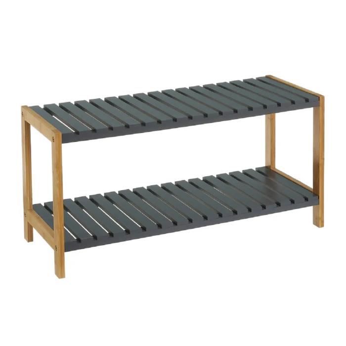 Meuble à chaussures - JUANIO - JUANIO - Bambou/MDF - 2 étagères - 70 x 26 x 36 cm