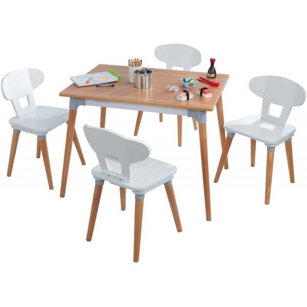 Taille Unique Hello Home Ensemble Table créative et 2 chaises Blanches pour Enfants Blanc 