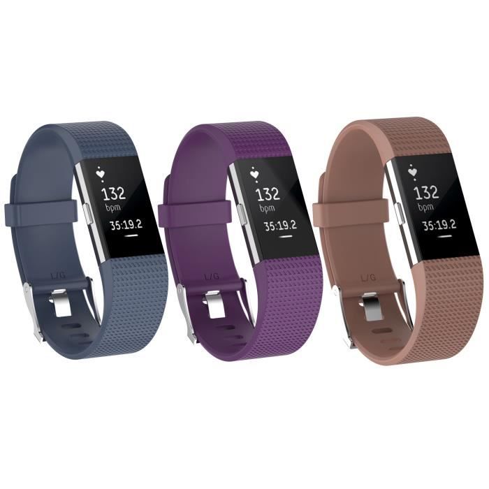 Bracelet Compatible pour Fitbit Charge 2 Bracelet de Montre pour Homme Femme Bracelet de Sport Silicone Réglable pour Fitbit Charge