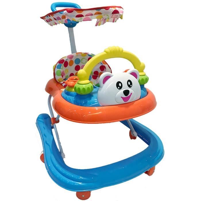 Trotteur Pousseur Bebe Reglable en Hauteur Pliable Des 6 mois