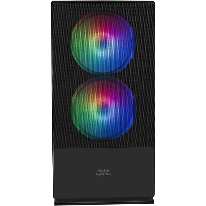 Boîtier PC MicroATX - Mars Gaming - MCZ Noir - RGB - Panneau MESH - Refroidissement liquide